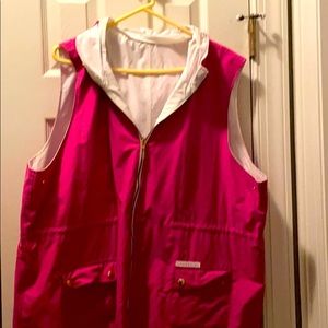 Reversible rain vest with hoodie